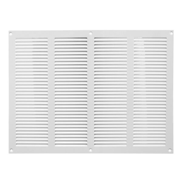 Grill, white vent 40x30 with protective mesh.